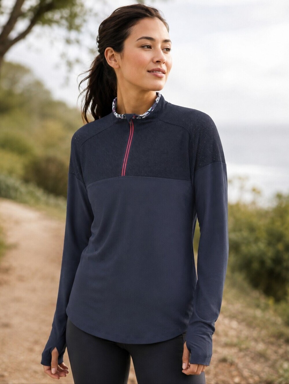 LIJA | Women’s Athletic Quarter-Zip Long Sleeve Top, Size S